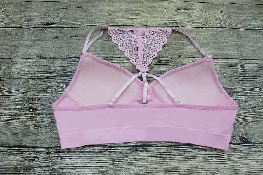 High Quality Junior Middle School Girs Bra Panty Set Youth Printed Bra