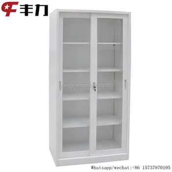 Modern Tall Glass Kitchen Display Freestanding Pantry Cabinet