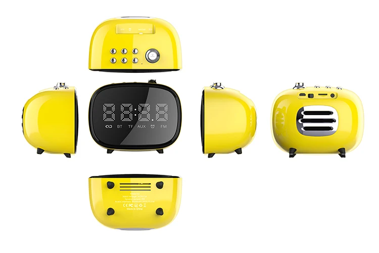 2019 New Arrival Fashion Design Multi-functional LED Screen Wireless Kids Bluetooth Speaker With Alarm Clock And FM Radio - ANKUX.COM