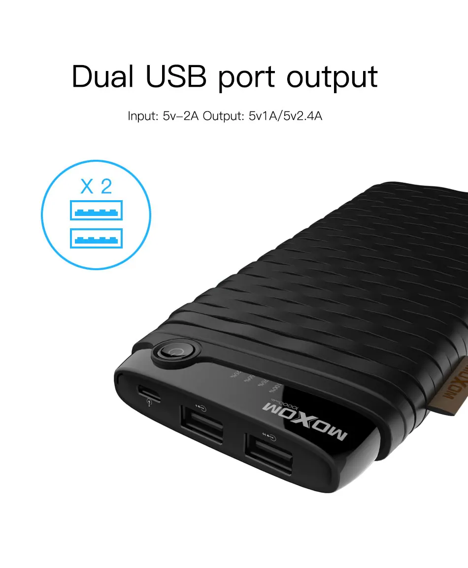 High Capacity Portable USB Output 10000 Mah Wallet Powerbank Screen Mobile Power Bank 10000mAh - ANKUX.COM