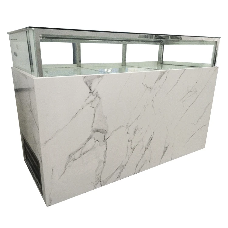White Marble Glass Showcase Refrigerated Chocolate Display Fridge Buy