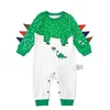 Long Sleeve Funny Dragon Printing Design Contrast Colors Playsuit Baby Clothes Jumpsuits