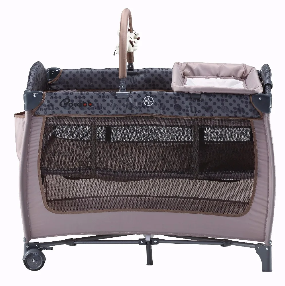 Safety Play Playard for Baby, Portable and Foldable Play Yard Simple Metal Baby Swing Bed