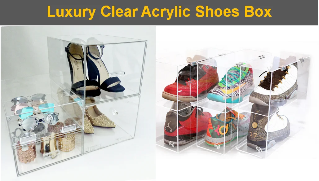 Customized Shoe Store Acrylic Sneaker Box/plexiglass Acrylic Shoes