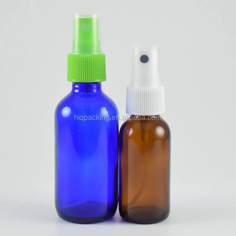 Food Grade Sterile Glass Spray Bottles 30ml 60 Ml Amber Blue Atomizer