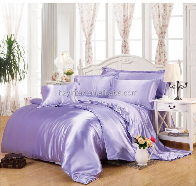 China Supplier Comforter Sets Pink Silk Bedding Sets Satin Bedding