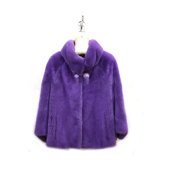 purple fur jacket