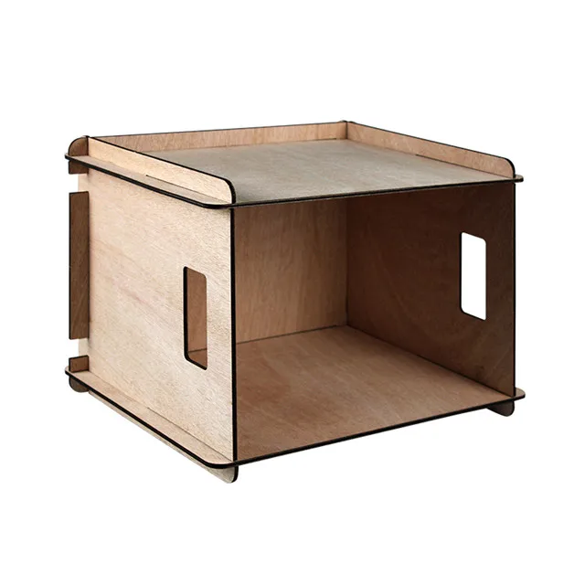 high quality self-assembly plywood record storage case