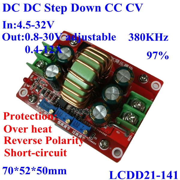 DC3.5～30V Out 0.8-29V 10A DC Power Converter LED Buck Step Down macht Modul In 