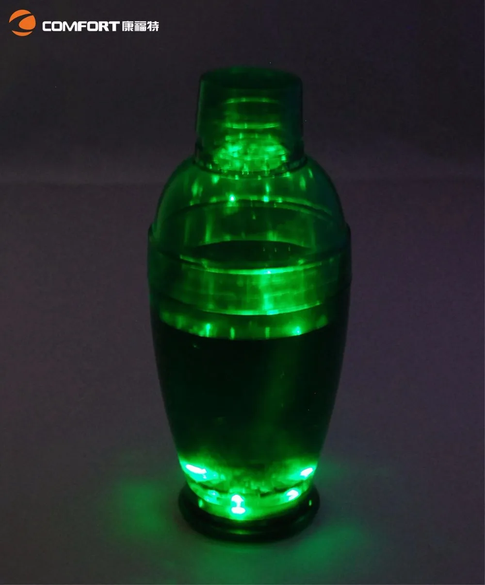 Branded Logo Promotional Plastic Custom Led Cocktail Shaker Set Buy