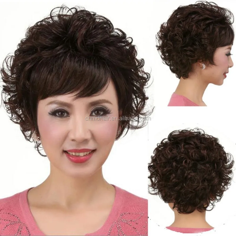 short hair wigs for older women