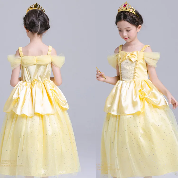 Wholesale Belle Princess Cosplay Dress Long Gown Party Dress Halloween
