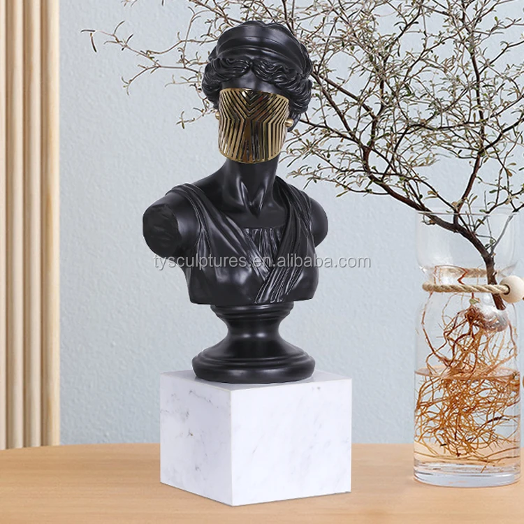 Beautiful Fiberglass Female Head Bust Statue Lady Bust Statues With