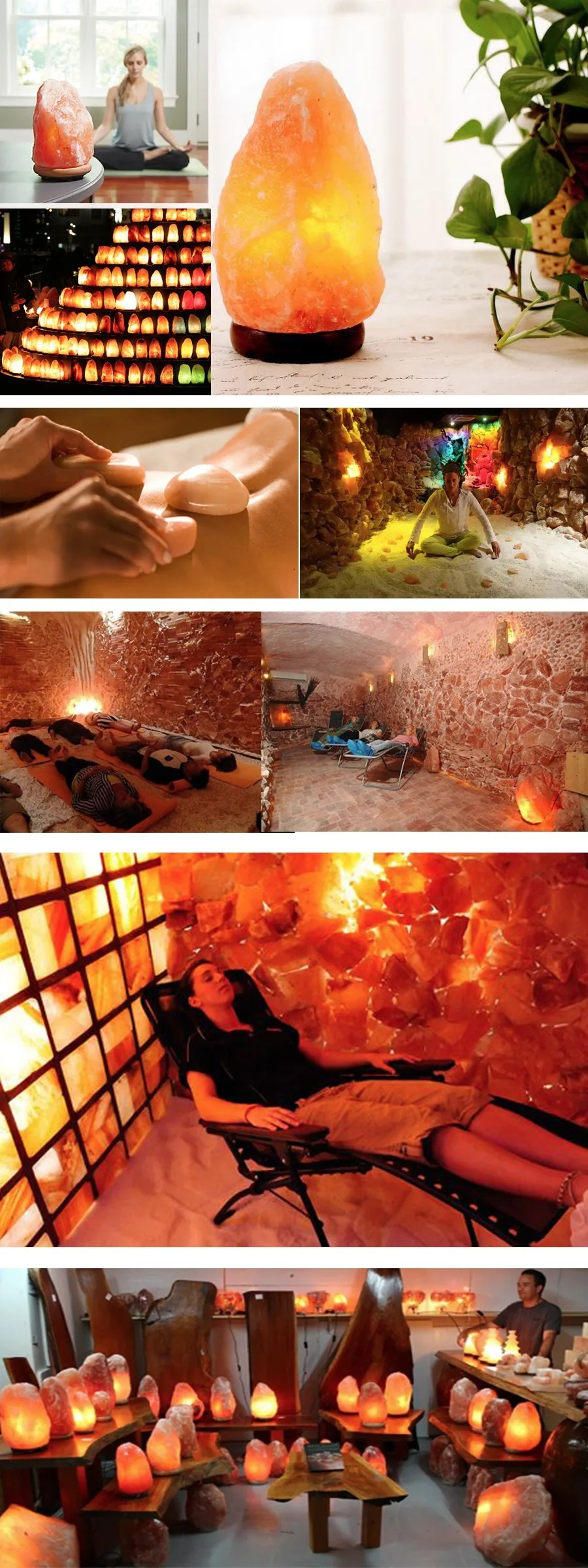 Color Changing Himalayan Salt Lamp Natural Crystal Rock Dimmable Night