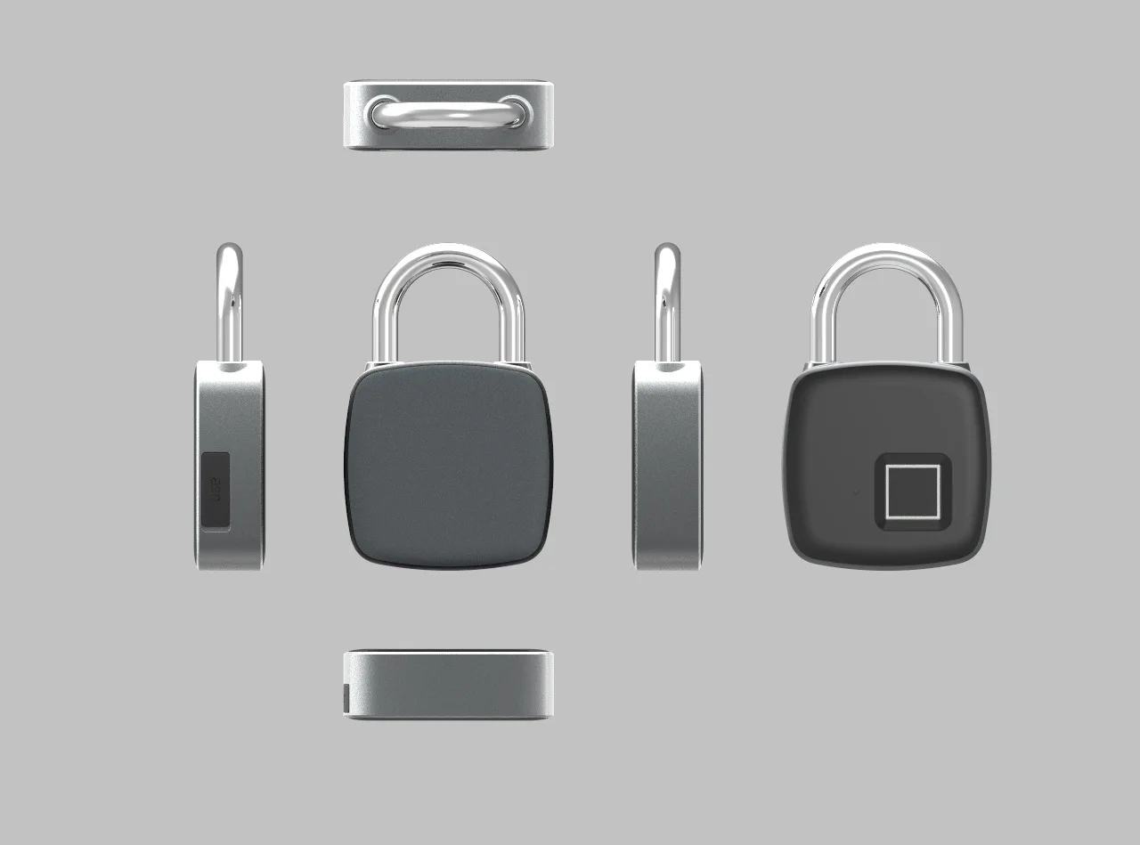 Factory sales waterproof  keyless smart fingerprint door lock suitcase padlock cabinet locker lock  USB charge smart lock
