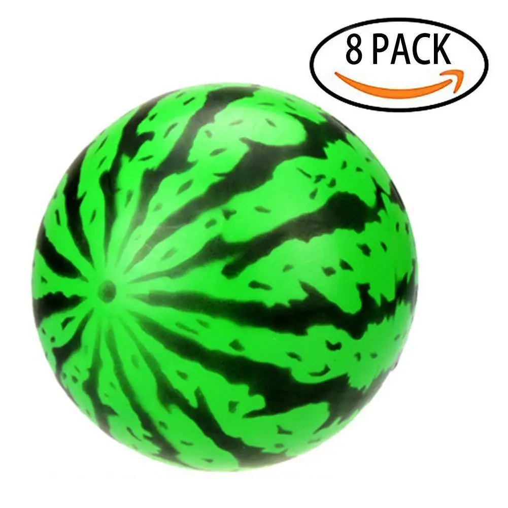 Tretree Watermelon Inflatable Beach Ball, 8-Pack Summer Playground Toys for Kids, 7.9" Rubber Bouncing Ball Swimming Pool Party Favors for Outdoor Games and Kickball