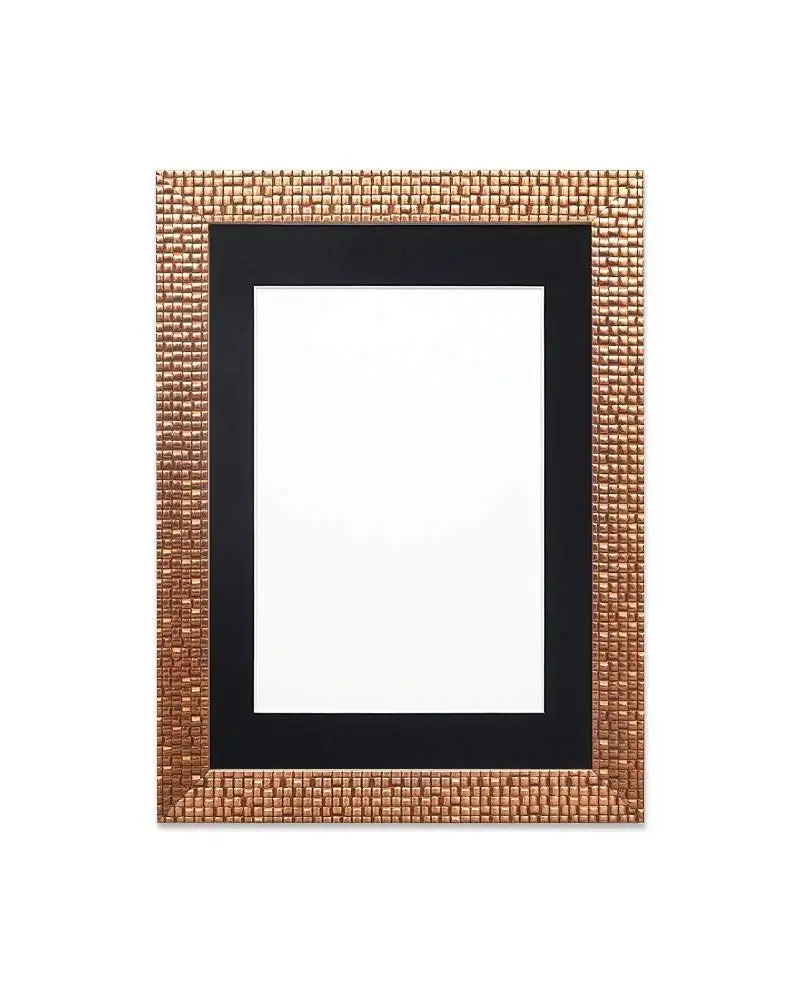 Paintings Frames Flat Bright/Mirror Effect/Pop Star Photo Frame Picture Frame Poster Frame Moulding Measures 28Mm Wide & 16Mm Deep 10"x8" for 8"x6" picture Bronze Bling Frame with Black Mount