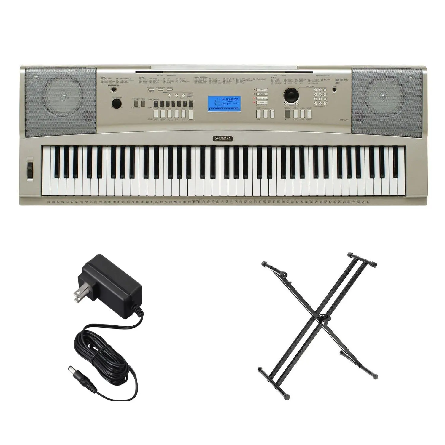 Get Quotations · Yamaha YPG235SA 76-Key Portable Grand Keyboard Bundle with  Stand & Power Adapter