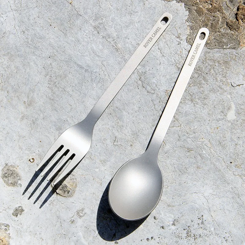 Manufacture wholesale titanium cutlery set fork- spoon Outdoor camping titanium spork ultralight Hiking tableware