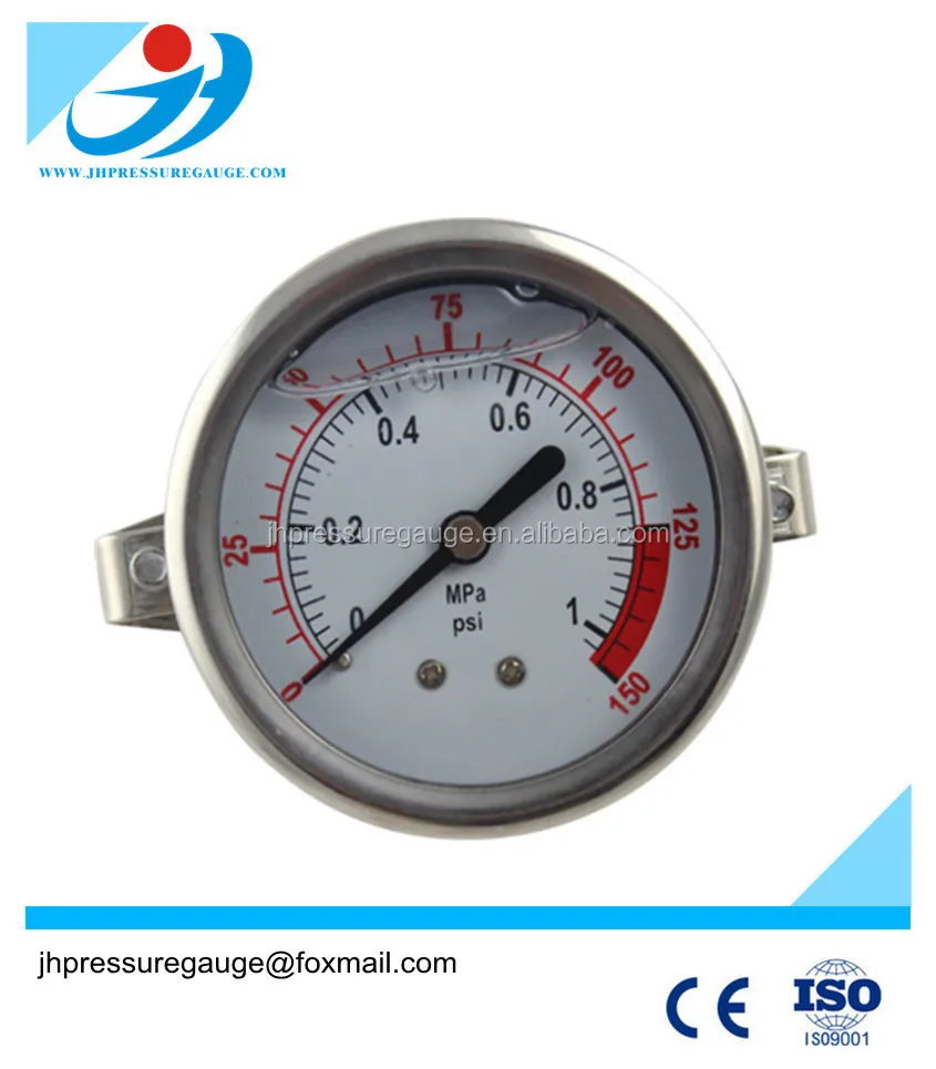 Stainless Steel Type Back Connection Natural Gas Pressure Gauge - Buy ...