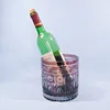 Handmade glass ice bucket for cooling beer or drinks ice bucket engraved with delicate pattern