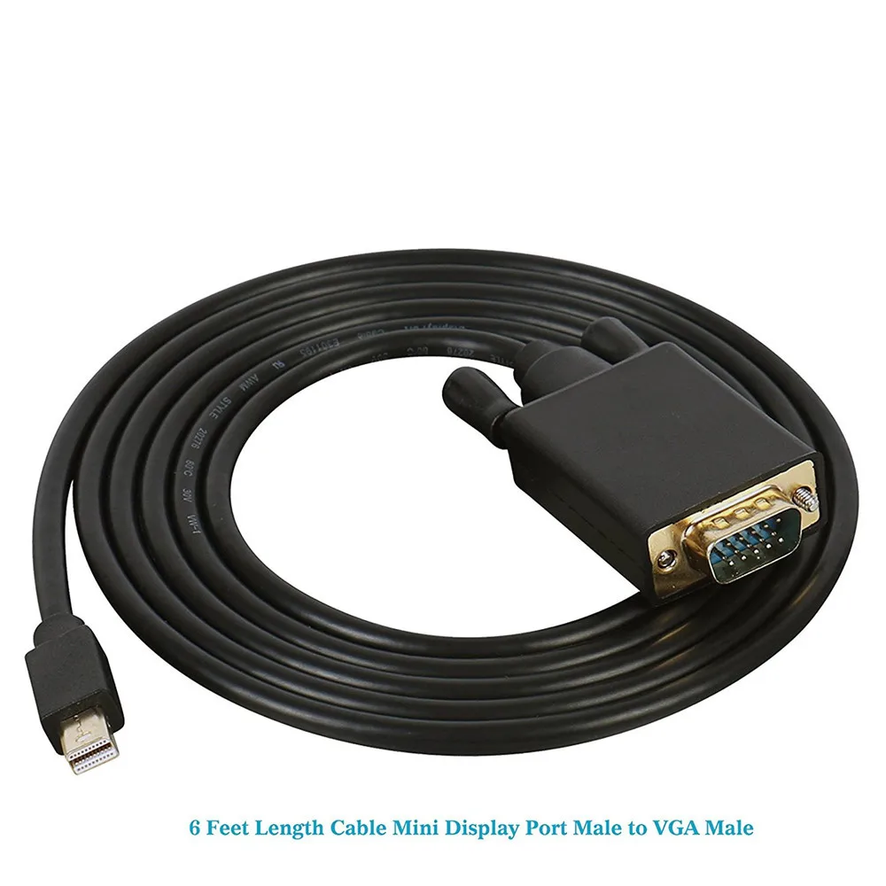 1.8M 6ft DisplayPort DP Male to VGA Adapter Cable Converter Cord For Dell NUC HP