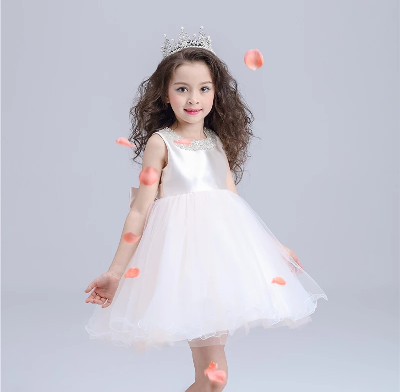 2018 Cheap Stylish Bridesmaid Little Girls One Piece Dresses For