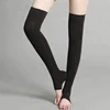 new long plain knitted slipper thigh high cotton socks