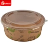 Disposable paper salad bowl with plastic lid for take away