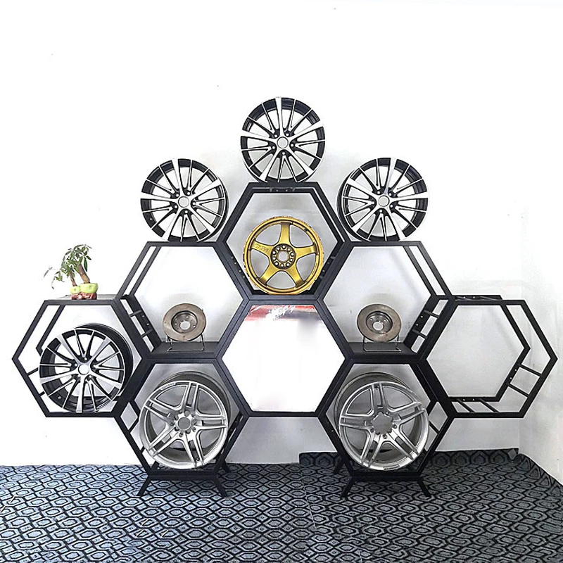 Wuyue Auto Parts Show Stand Tire Metal Display Rack Tire Display Stand