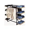 Series Double Hang Rail Gondola Unit Customized Rail Hanging Display Display Shelving Stand Free Standing Rack For Clothes Store