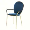 wedding event party fabric upholstered metal arm dining chair italy style chair with metal legs