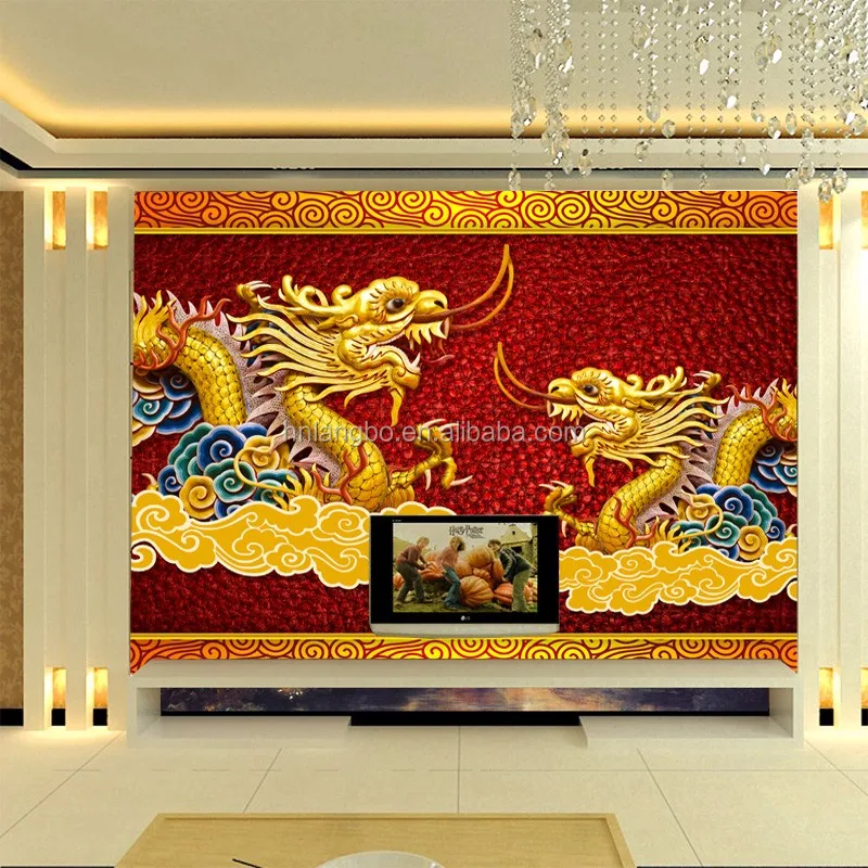 Classical Chinese Style Decoration Wallpaper 3d Dragon Traditional