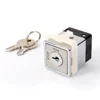 Square ON/OFF 30*30mm Zinc alloy cylinder plastic shell box push automatic door key button switch lock for access control panel