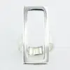Minimalistic Curved & Shifted Open Rectangular Frame Ring