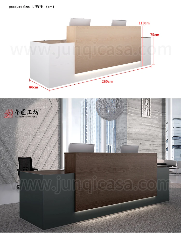 Morden Salon Reception Desk Wood Office L Shaped Reception Desk Small