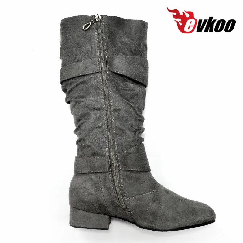 2017 New Evkoodance Low Heel 2.5cm Ballroom Latin Dance Shoes Suede Sole Dance Boots Buy Dance