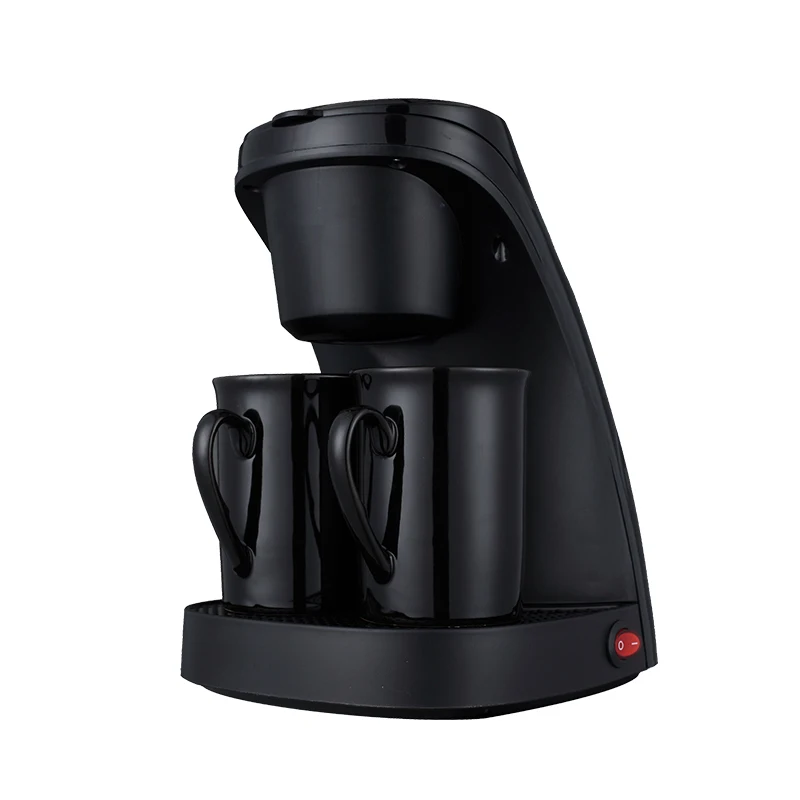 Electric Drip Coffee Maker Machine With 2 Porcelain Mugs