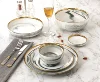 Best selling gold rimmed china marble bowl Fine Porcelain dishes bowl dinner ware