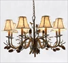 American Vintage Candle Lustre Pendant Lights Wrought Iron Home Luminaire