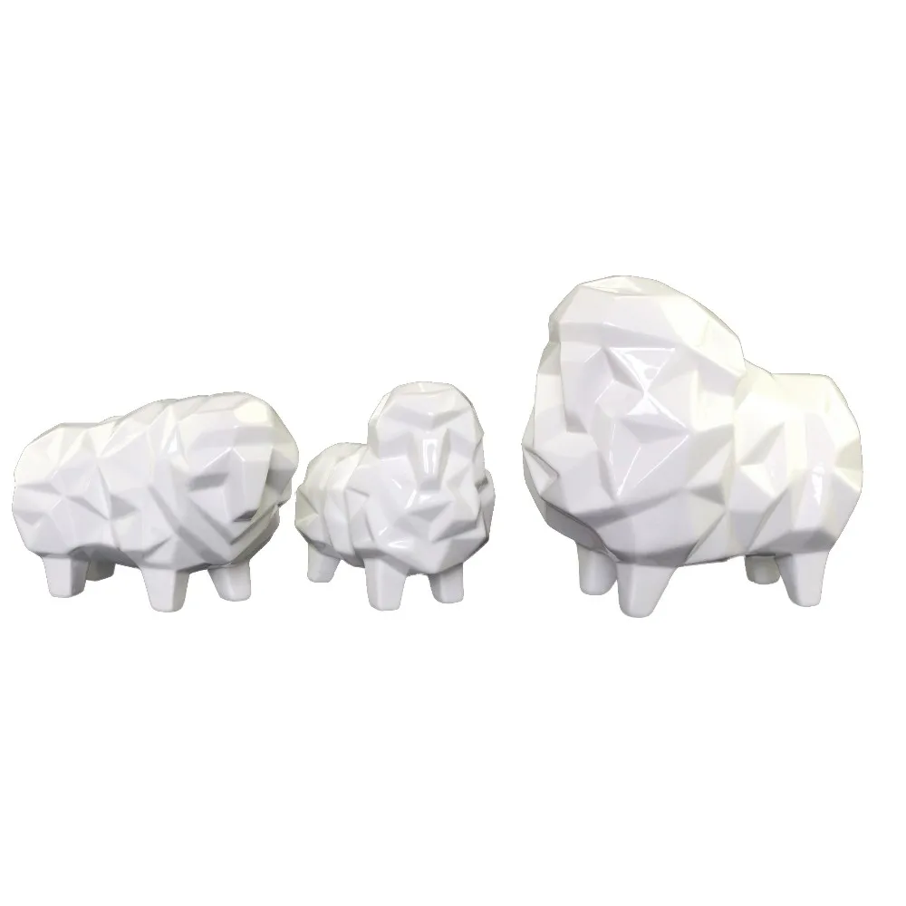 White Ceramic Animal Rhinoceros Sculpture Table Decoration Creative Gifts supplier