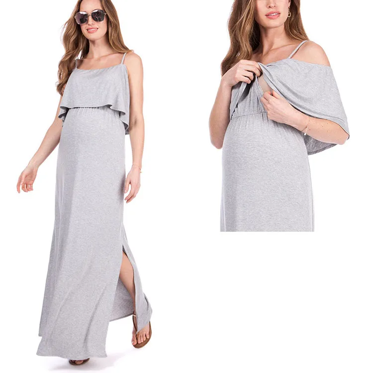 cold shoulder maternity maxi dress