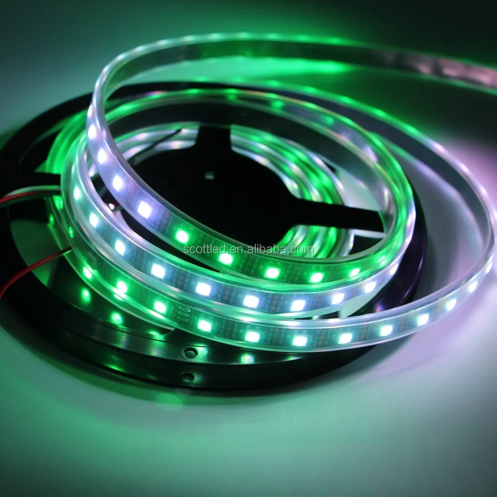 Black PCB WS2812B 60LEDs/M 300LEDs per roll led strip light waterproof IP67 individually