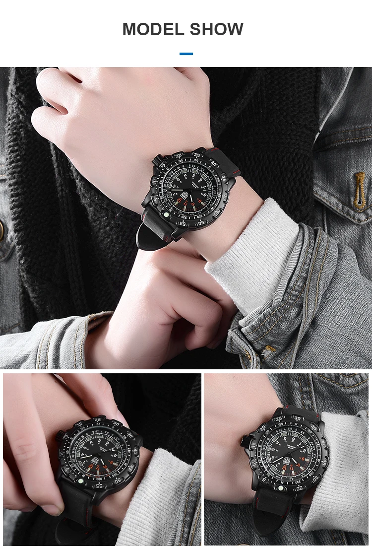 Divers Men Military Sports Watch Silicone LED Watch Light Curren Watch Automatic