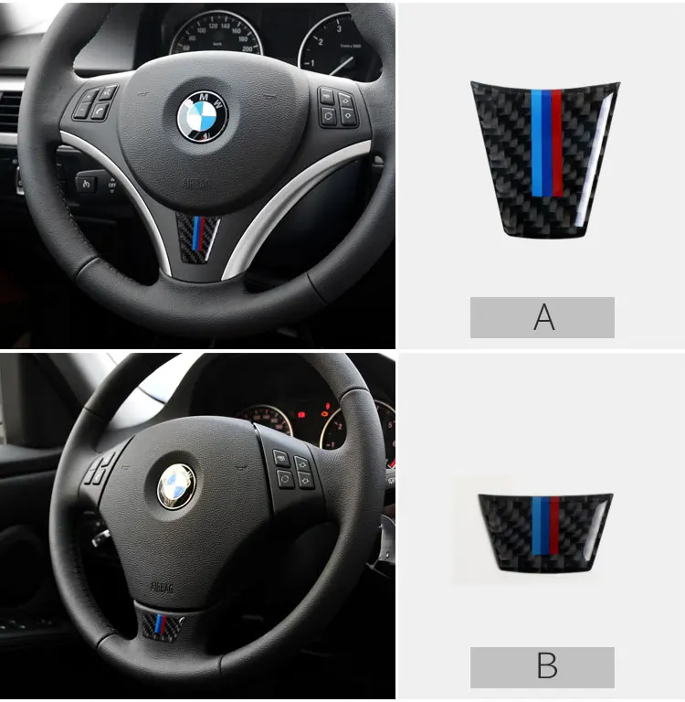 Carbon Fiber Steering Wheel Switch Sticker M Stripe For BMW 5 Series G38 AS