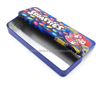 Flat Decorative Tin Box With Cut Custom Printing With Lid For Food