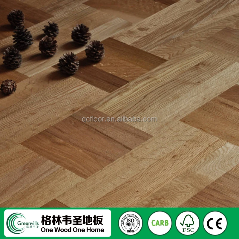 3 Strips 3 Ply Prefinished Art Parquet Oak Engineered Wood