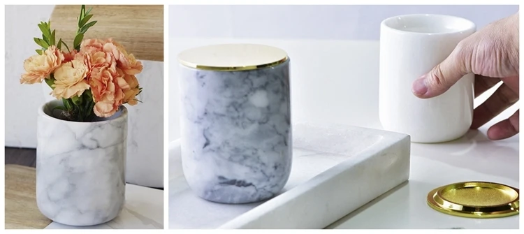 CERAMIC MARBLED JAR CANDLE