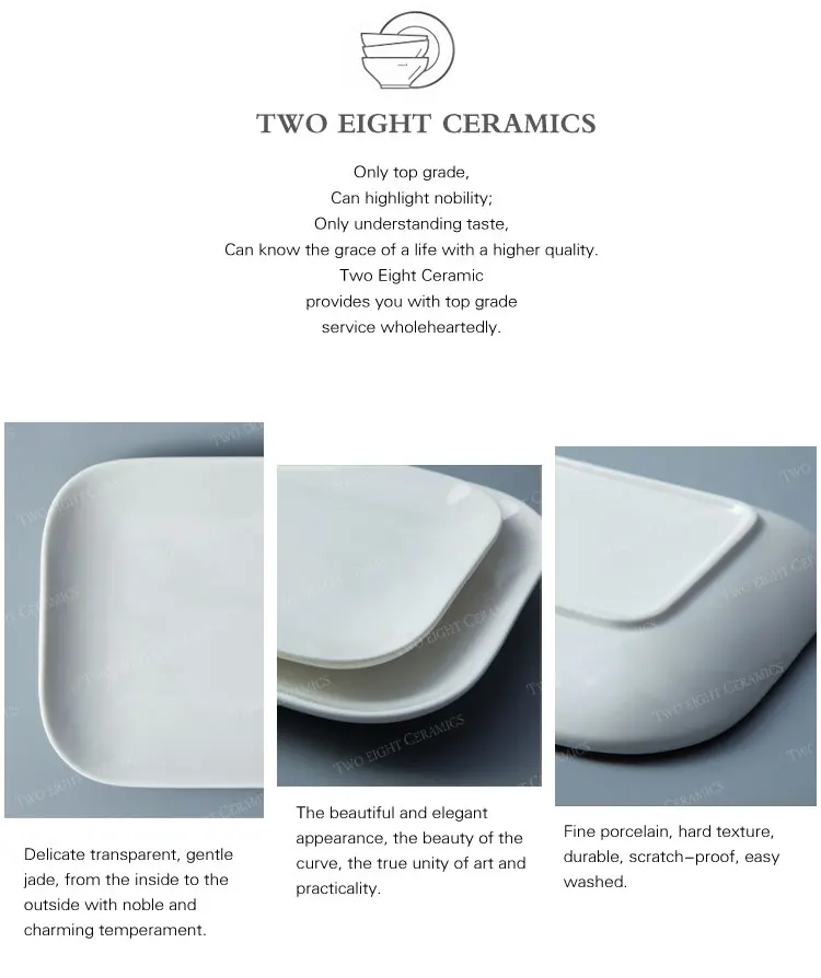 Wholesale China Porcelain Dinner Plate, Used Restaurant Rectangular Plate/