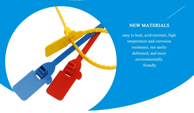 MA - PS 6008 one time use tamper proof adjustable length aircraft security pull tight locking plastic security seal